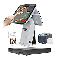 Restaurant Point of Sale (POS) System, Built-in Thermal Receipt Printer, Cash Drawer, Kitchen Printer, POS Software No Monthly Fees SET03