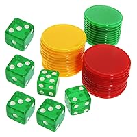 ERINGOGO 1 Set Dice Chip Set Kidcraft Playset Portable Poker Chips Suits for Kids Toys for Kids Color Counting Chip Classic Toys Dice Game Party Supply Game Supply Plastic Acrylic Fun Games