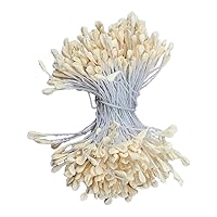 350 Pcs 5mm Artificial Flower Stamen, Mini Pearl Flower Stamen Pistil Pearl Floral Stamen for DIY Crafats Wedding Party Decoration,Beige