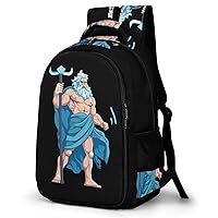 Greek Mythology Zeus Travel Backpack Double Layers Laptop Backpack Durable Daypack for Men Women