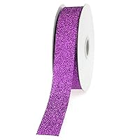 Glitter Ribbon Christmas Gift-Wrapping, 7/8-inch, 25-Yard (Purple)