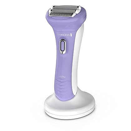 Remington WDF5030A Smooth & Silky Electric Shaver for Women, 4-Blade Smooth Glide Foil Shaver and Bikini Trimmer with Almond Oil Strip, Purple/White