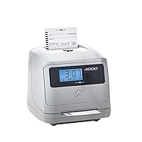 Pyramid Time Systems Model 4000 Auto Totaling Time Clock, 50 Employees, Includes 25 time Cards, Ribbon, 2 Security Keys and User Guide, Made in USA, Silver, 
