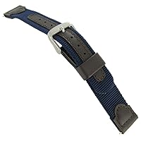 18mm Flex-on Navy and Brown Watch Band Fits Timberland with Free Spring Bars