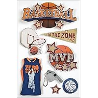Paper House Productions STDM-0016E 3D Cardstock Stickers, Basketball (1-Pack)