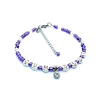 CumSlut Anklet Bracelet w/Clear Glass Charm Jewelry - Cum Slut Hotwife Vixen QoS
