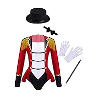 CHICTRY Girls Deluxe Circus Ringmaster Costume Lion Tamer Ringleader Fancy Dress Up Halloween Outfit