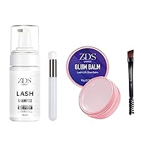 Eyelash Lifting Glue Balm Lash Lift Adhesive Eyebrow Glue and Eyelash Extension Shampoo Lash + Brush