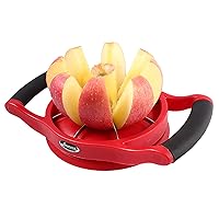 [Large Size], Newness Premium Apple Slicer Corer, Cutter, Divider, Wedger, Stainless Steel with 8 Sharp Serrated Blade, Ergonomic Grip Handle and Plastic Base