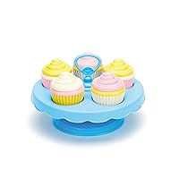 Cupcake Set - 16 Piece Pretend Play, Motor Skills, Language & Communication Kids Role Play Toy. No BPA, phthalates, PVC. Dishwasher Safe, Recycled Plastic, Made in USA.