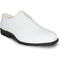 VANGELO Men's Tuxedo Shoes TUX-1 Wrinkle Free Dress Shoes Formal Oxford White Patent