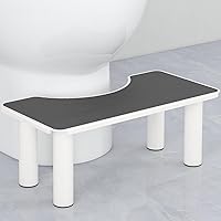 Premium Metal Squatting Toilet Stool - Anti-Slip and Sturdy Poop Stool for Bathroom Adults, Portable Toilet Stool Squat Adult, Easy Assembly and Disassembly, Healthy for Bowel(Matte White)