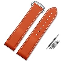 Suitable For Omega Watchband 20mm 22mm Silicone Watch Band With Folding Clasp Curved End WristRubber Straps
