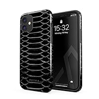 BURGA Phone Case Compatible with iPhone 11 - Hybrid 2-Layer Hard Shell + Silicone Protective Case -Darkest Path Savage Wild Black Snake Skin - Scratch-Resistant Shockproof Cover