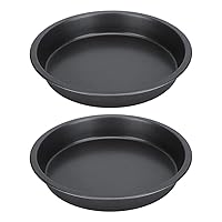 Pizza Pan 2Pcs Non Stick Pizza Pan Deep Thickened Carbon Steel Baking Pan for Kitchen Bakery(10 inches)