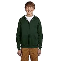 Youth 8 oz. NuBlend® Fleece Full-Zip Hood XL FOREST GREEN