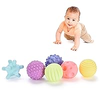 Botabee Balls for Babies - Textured Multi Soft Ball Set for Toddlers, Multicolored Montessori Toys for Infant Development, Safe and Educational Baby Toys