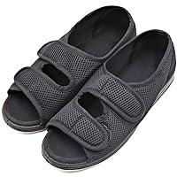MEJORMEN Womens Diabetic Shoes Edema Comfortable Sandal Open Toe Extra Wide Width Roomy Adjustable Touch Close Strap House Slippers for Swollen Feet Arthritis Elderly Mother Woman
