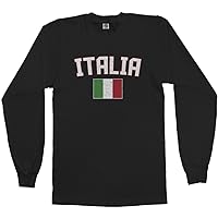 Threadrock Men's Italia Flag Long Sleeve T-Shirt
