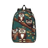 Magic Owel Print Canvas Laptop Backpack Outdoor Casual Travel Bag Daypack Book Bag For Men Women