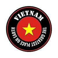 10 Pcs Vietnam Flag Vinyl Stickers The Greatest Place on Earth Vinyl Sticker Decal Vietnam Travel Water Bottle Stickers Colorful Decal for Boys Girls Reward Craft Scrapbooking 4inch