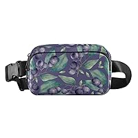 Blueberry Belt Bag for Women Men Water Proof Pack Bag with Adjustable Shoulder Tear Resistant Fashion Waist Packs for Hiking