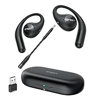 EMEET Airflow Open Ear Headphones, Bluetooth 5.3 Wireless Headsets with Detachable Microphone, 40 Hours Playtime, IPX5, Wireless Earbuds, Multipoint Pairing, App Control, Ultra Comfort(Black)