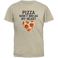 Old Glory Pizza Won't Break My Heart Sand Adult T-Shirt - Large
