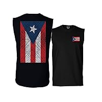 Puerto Rico Flag Boricua Rican Nuyorican Front and Back Men's Muscle Tank Sleeveles t Shirt