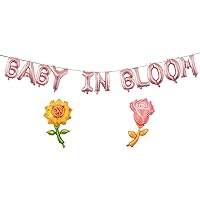 Baby in Bloom Balloon Banner for Baby Shower Decorations, Mommy To Be Party Supplies (Rose Gold 16 inch)