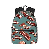 Streaky Bacon Pattern Print Backpacks Casual,Pacious Compartments,Work,Travel,Outdoor Activities Unisex Daypacks