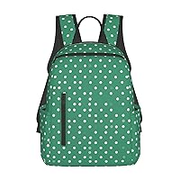 Laptop Backpack 14.7 Inch with Compartment Green Polka Dots Laptop Bag Lightweight Casual Daypack for Travel