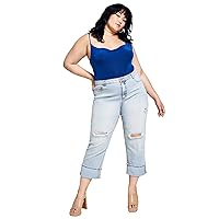 Trendy Plus Size Ripped Straight-Leg Jeans