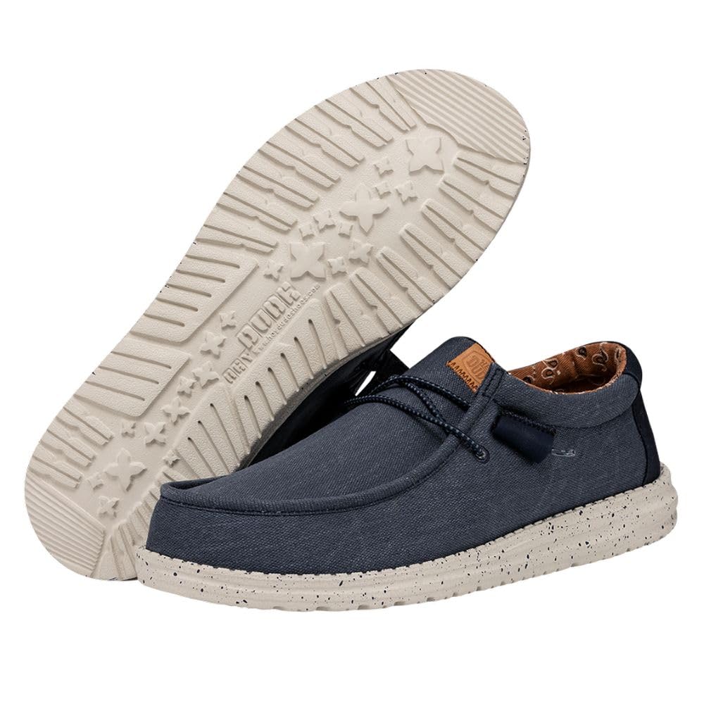 Hey Dude Men's Wally Canvas | Men's Loafers | Men's Slip On Shoes | Comfortable & Light-Weight