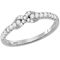 The Diamond Deal 10kt White Gold Womens Round Diamond Infinity Knot Stackable Band Ring 1/4 Cttw