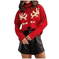 Women's Fashion Christmas Ugly Christmas Tree Reindeer Winter Holiday Knit Sweater Pullover Winter Sweaters