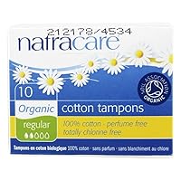 Organic 100% Cotton Tampons Regular 10 Count