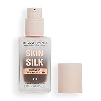 Revolution, Skin Silk Serum Foundation, Light to Medium Coverage, Lightweight & Radiant Finish, Contains Hyaluronic Acid, F18 - Deep Skin Tones, 0.77 Fl. Oz.