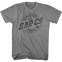 Bad Company English Vintage Rock Band Established 1973 Faded Logo Adult Short Sleeve T-Shirt Graphic Tee