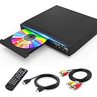 HD DVD Player, CD Players for Home, DVD Players for TV, HDMI and RCA Cable Included, Up-Convert to HD 1080p, All Region, Breakpoint Memory, Built-in PAL/NTSC, USB 2.0, Tojock