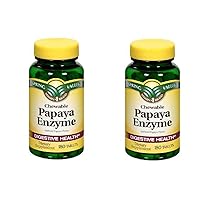 Spring Valley Papaya Enzyme, 180 Chewable Tablets (2 Pack)