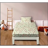 MUSOLEI Strawberry Sheets Twin Deep Pocket Fitted Sheet with Pillowcase, Cute Fruit Bedding Set, Easy Care Printing