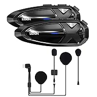 LEXIN GTX 10 Riders Motorcycle Helmet Bluetooth, Bundle with Audio Kit