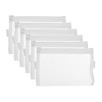 Zipper Files Bag Breathable Transparent Mesh Documents Pocket Pouch Storage for Office School Supplies (White, A5 Size, Pack of 6)