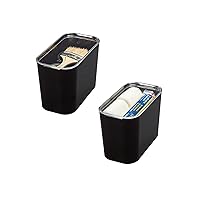 iDesign Tall Inner Storage Bin with Lid, Set of 2, The Wallspace Collection, Clear Bin