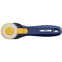 OLFA 45mm Quick-Change Rotary Cutter (RTY-2C/NBL) - Rotary Fabric Cutter w/ Blade Cover for Crafts, Sewing, Quilting, Replacement Blade: OLFA RB45-1 (Navy)