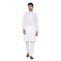 Elina fashion Men's Cotton Kurta Pajama Set Tunic Indian Traditional Festival Kurta Payjama Wear