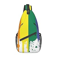 Color Stripes Sling Backpack, Multipurpose Travel Hiking Daypack Rope Crossbody Shoulder Bag