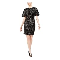 Calvin Klein Women's V-Back Cocktail Dress with Batwing Sleeve