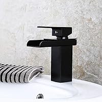 Modern Faucet Traditional Kitchen Sink Faucet 360 °Faucet Household Faucet All Copper Basin Cold Water Faucet Black Bronze Above Counter Basin Waterfall Faucet Bronze washbasin Faucet